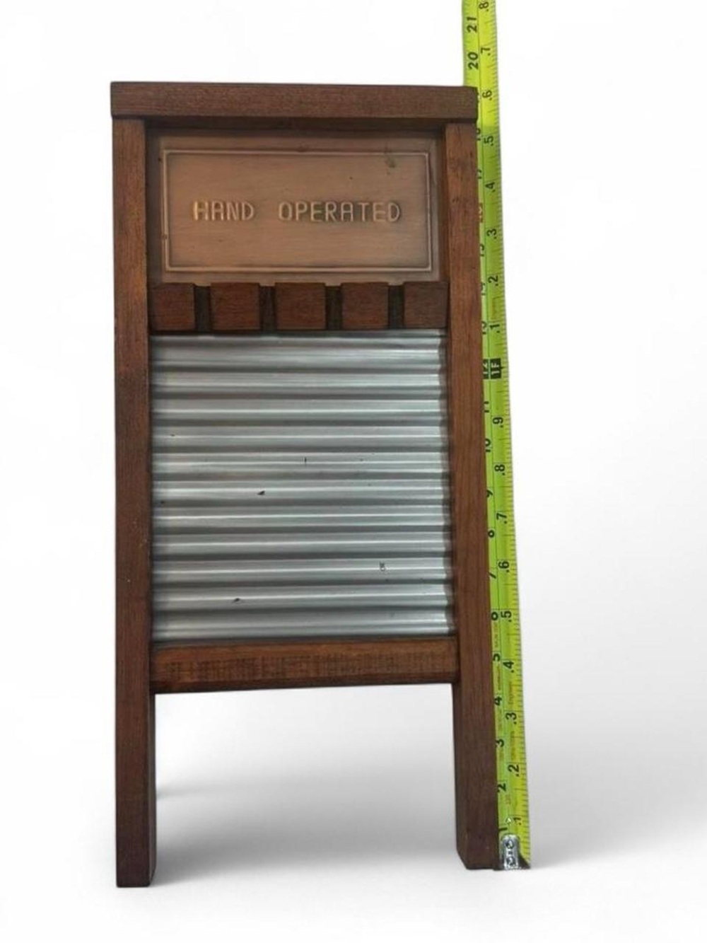 Vintage style Hand Operated Wooden Ribbed Metal Washboard